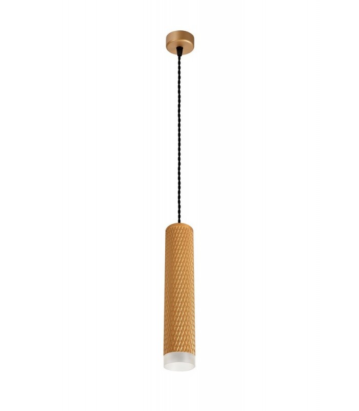 1 Light 30cm Ceiling Pendant Light GU10, Champagne Gold, Acrylic Ring - 3
