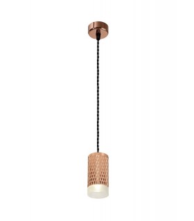 1 Light 11cm Ceiling Pendant Light GU10, Rose Gold, Acrylic Ring - 1
