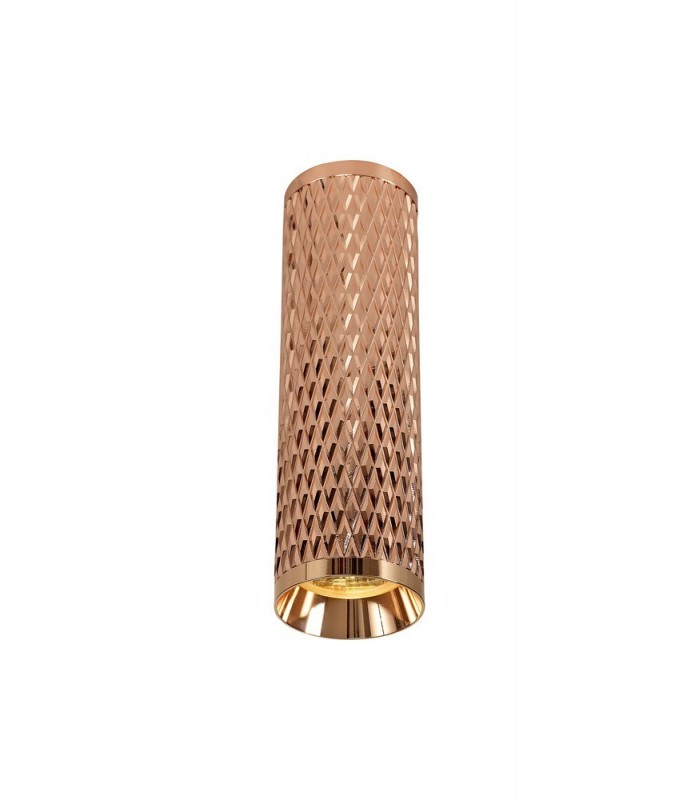 1 Light 20cm Ceiling Pendant Light GU10, Rose Gold, Acrylic Ring - 8