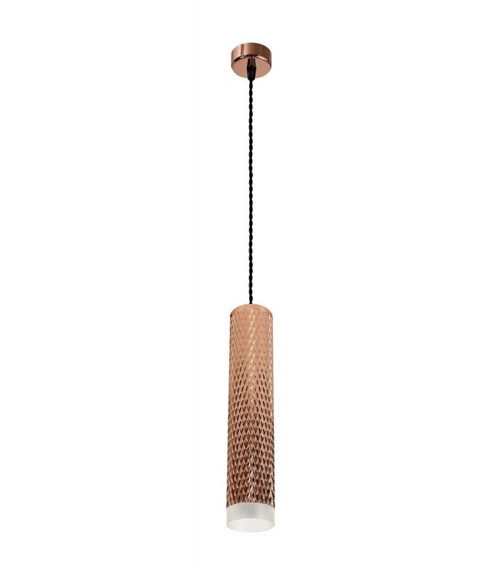 1 Light 30cm Ceiling Pendant Light GU10, Rose Gold, Acrylic Ring - 3