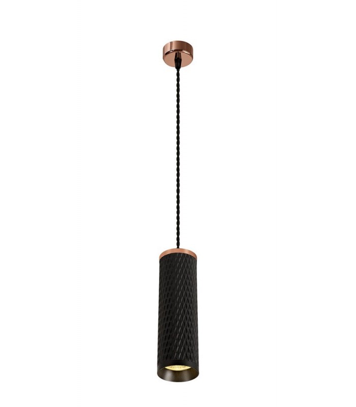 1 Light 20cm Ceiling Pendant Light GU10, Rose Gold, Sand Black - 1