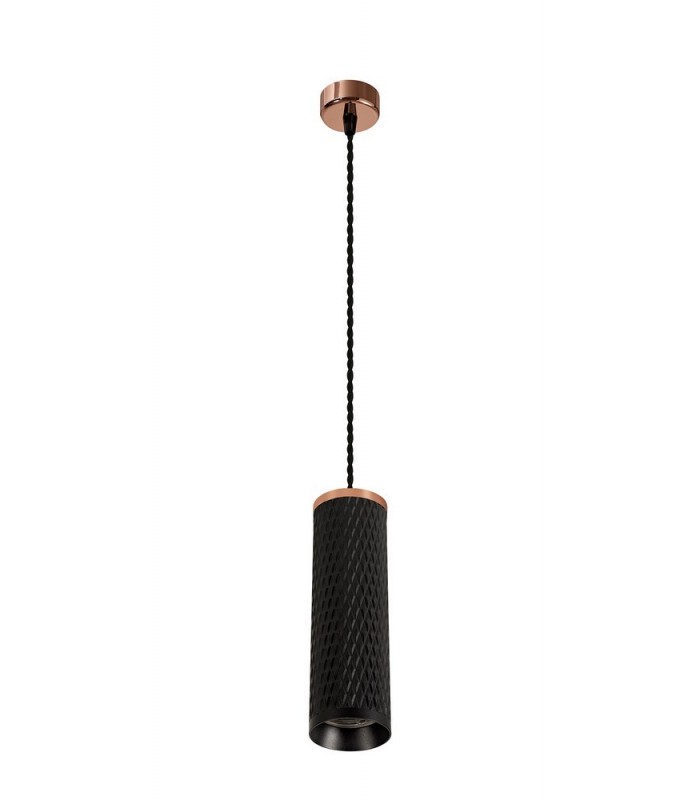 1 Light 20cm Ceiling Pendant Light GU10, Rose Gold, Sand Black - 3