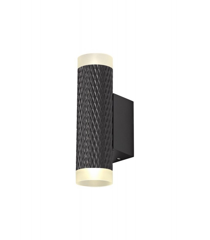 2 Light Wall Lamp GU10, Sand Black, Acrylic Rings - 1
