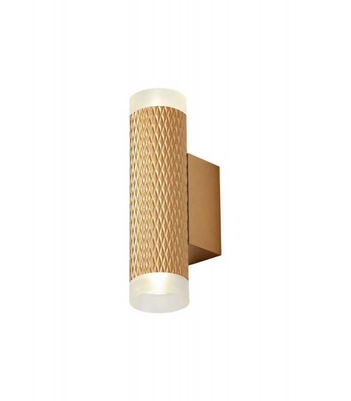 2 Light Wall Lamp GU10, Champagne Gold, Acrylic Rings - 1