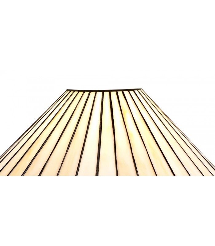 2 Light Uplighter Ceiling Pendant E27 With 30cm Tiffany Shade, Amber, Crystal, Aged Antique Brass - 9