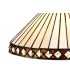 2 Light Uplighter Ceiling Pendant E27 With 30cm Tiffany Shade, Amber, Crystal, Aged Antique Brass - 11