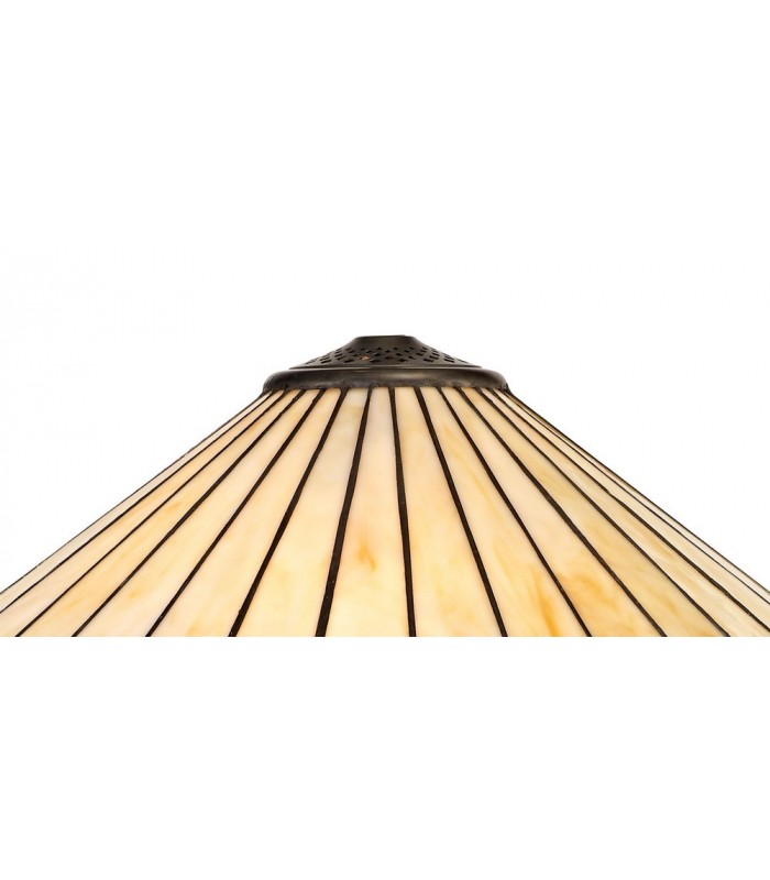 3 Light Downlighter Ceiling Pendant E27 With 40cm Tiffany Shade, Amber, Crystal, Aged Antique Brass - 7