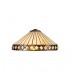 3 Light Downlighter Ceiling Pendant E27 With 40cm Tiffany Shade, Amber, Crystal, Aged Antique Brass - 10