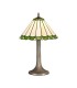 1 Light Tree Like Table Lamp E27 With 30cm Tiffany Shade, Green, Crystal, Aged Antique Brass - 1
