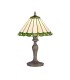 1 Light Curved Table Lamp E27 With 30cm Tiffany Shade, Green, Crystal, Aged Antique Brass - 1