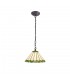 1 Light Downlighter Ceiling Pendant E27 With 30cm Tiffany Shade, Green, Crystal, Aged Antique Brass - 1
