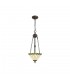 2 Light Uplighter Ceiling Pendant E27 With 30cm Tiffany Shade, Green, Crystal, Aged Antique Brass - 1