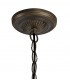 3 Light Uplighter Ceiling Pendant E27 With 40cm Tiffany Shade, Green, Crystal, Aged Antique Brass - 3