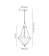 2 Light Uplighter Ceiling Pendant E27 With 30cm Tiffany Shade, Amber, Crystal, Aged Antique Brass - 2
