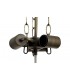 3 Light Uplighter Ceiling Pendant E27 With 40cm Tiffany Shade, Amber, Crystal, Aged Antique Brass - 6