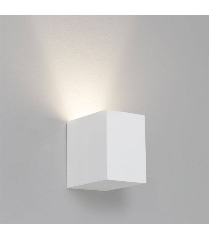 1 Light Indoor Wall Light White, Paintable Plaster, GU10 - 1