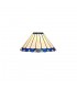 1 Light Uplighter Ceiling Pendant E27 With 30cm Tiffany Shade, Blue, Crystal, Black - 16