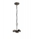 3 Light Downlighter Ceiling Pendant E27 With 30cm Tiffany Shade, Blue, Crystal, Aged Antique Brass - 6