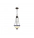 2 Light Uplighter Ceiling Pendant E27 With 30cm Tiffany Shade, Blue, Crystal, Aged Antique Brass - 1