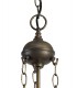3 Light Uplighter Ceiling Pendant E27 With 30cm Tiffany Shade, Blue, Crystal, Aged Antique Brass - 4