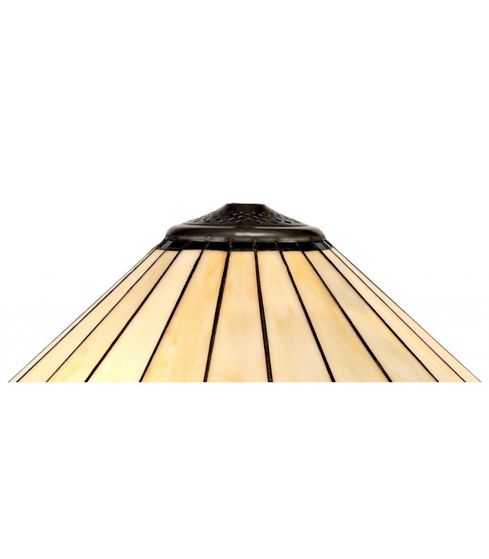 3 Light Uplighter Ceiling Pendant E27 With 40cm Tiffany Shade, Blue, Crystal, Aged Antique Brass - 9