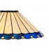 3 Light Uplighter Ceiling Pendant E27 With 40cm Tiffany Shade, Blue, Crystal, Aged Antique Brass - 11