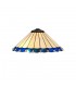 3 Light Uplighter Ceiling Pendant E27 With 40cm Tiffany Shade, Blue, Crystal, Aged Antique Brass - 12