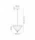 1 Light Uplighter Ceiling Pendant E27 With 30cm Tiffany Shade, Grey, Crystal, Black - 2
