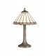 1 Light Tree Like Table Lamp E27 With 30cm Tiffany Shade, Grey, Crystal, Aged Antique Brass - 1