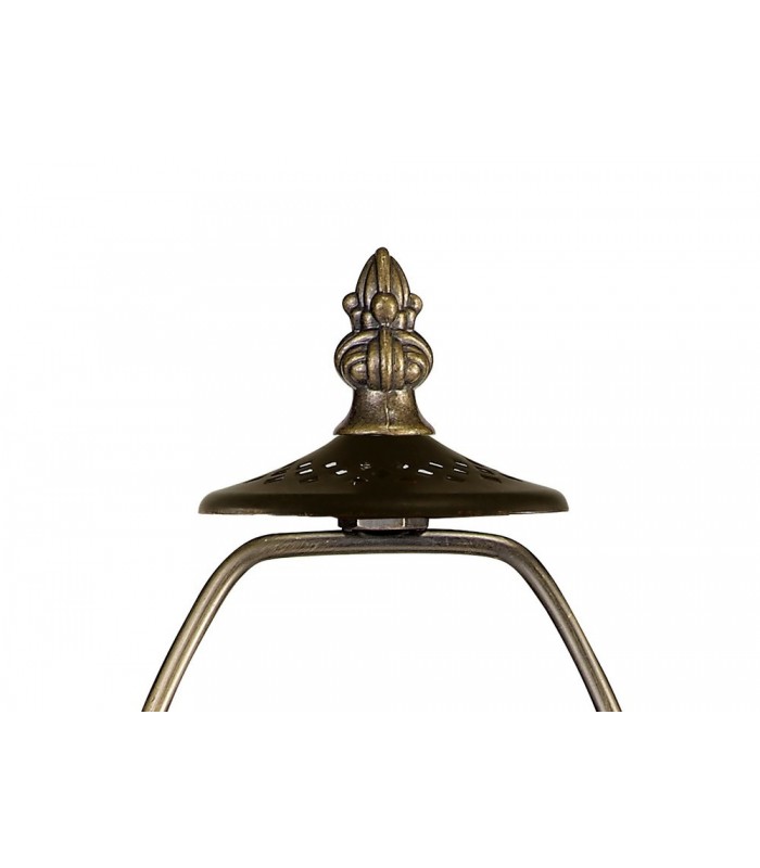 1 Light Tree Like Table Lamp E27 With 30cm Tiffany Shade, Grey, Crystal, Aged Antique Brass - 6
