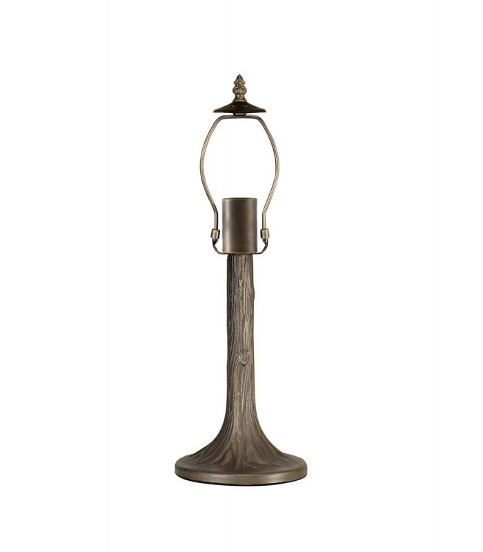 1 Light Tree Like Table Lamp E27 With 30cm Tiffany Shade, Grey, Crystal, Aged Antique Brass - 9