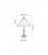 1 Light Curved Table Lamp E27 With 30cm Tiffany Shade, Grey, Crystal, Aged Antique Brass - 2