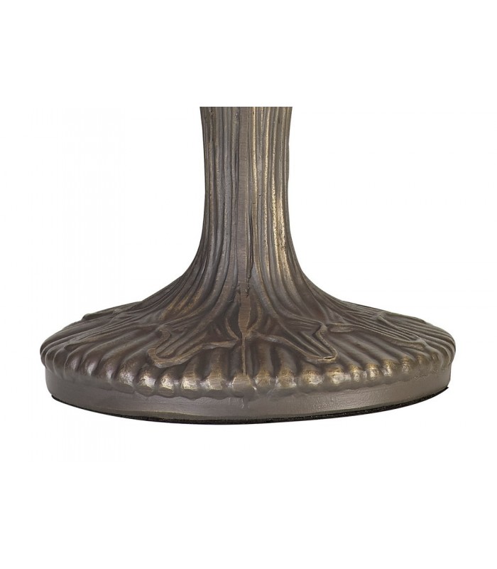1 Light Curved Table Lamp E27 With 30cm Tiffany Shade, Grey, Crystal, Aged Antique Brass - 3