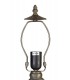 1 Light Curved Table Lamp E27 With 30cm Tiffany Shade, Grey, Crystal, Aged Antique Brass - 4