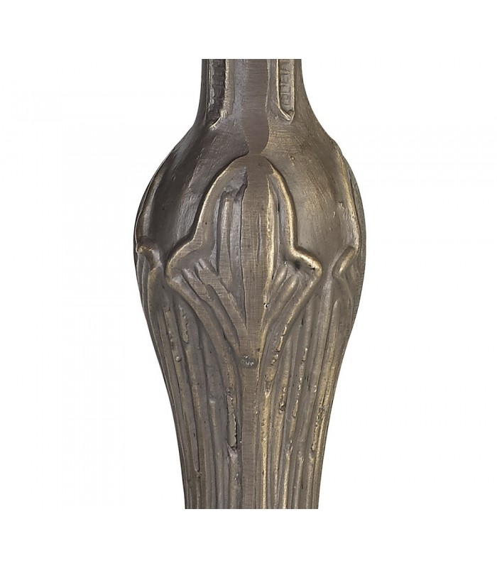 1 Light Curved Table Lamp E27 With 30cm Tiffany Shade, Grey, Crystal, Aged Antique Brass - 7