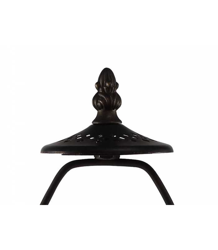 1 Light Octagonal Table Lamp E27 With 30cm Tiffany Shade, Grey, Crystal, Aged Antique Brass - 5