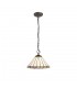 3 Light Downlighter Ceiling Pendant E27 With 30cm Tiffany Shade, Grey, Crystal, Aged Antique Brass - 1