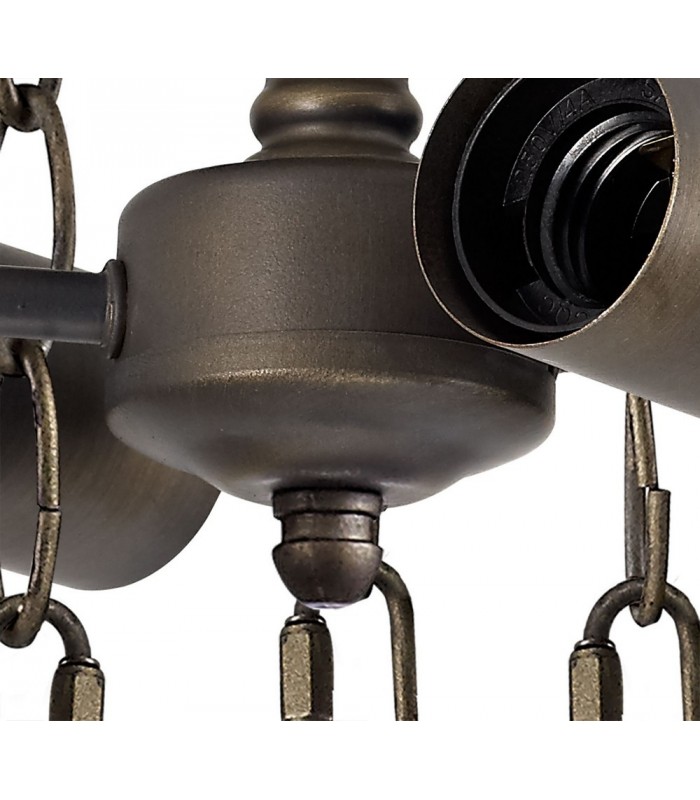 2 Light Semi Flush Ceiling E27 With 30cm Tiffany Shade, Grey, Crystal, Aged Antique Brass - 5