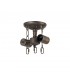 2 Light Semi Flush Ceiling E27 With 30cm Tiffany Shade, Grey, Crystal, Aged Antique Brass - 6