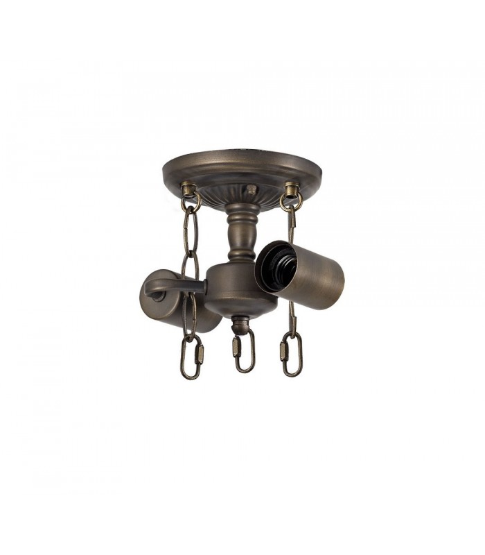 2 Light Semi Flush Ceiling E27 With 30cm Tiffany Shade, Grey, Crystal, Aged Antique Brass - 6