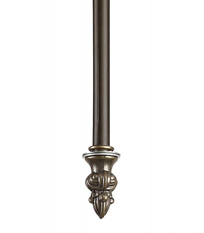 3 Light Semi Flush Ceiling E27 With 30cm Tiffany Shade, Grey, Crystal, Aged Antique Brass - 5