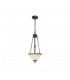 2 Light Uplighter Ceiling Pendant E27 With 30cm Tiffany Shade, Grey, Crystal, Aged Antique Brass - 1