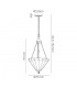 2 Light Uplighter Ceiling Pendant E27 With 30cm Tiffany Shade, Grey, Crystal, Aged Antique Brass - 2