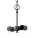 2 Light Downlighter Ceiling Pendant E27 With 40cm Tiffany Shade, Grey, Crystal, Aged Antique Brass - 4