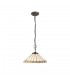 3 Light Downlighter Ceiling Pendant E27 With 40cm Tiffany Shade, Grey, Crystal, Aged Antique Brass - 1