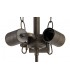 3 Light Semi Flush Ceiling E27 With 40cm Tiffany Shade, Grey, Crystal, Aged Antique Brass - 4