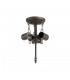 3 Light Semi Flush Ceiling E27 With 40cm Tiffany Shade, Grey, Crystal, Aged Antique Brass - 6