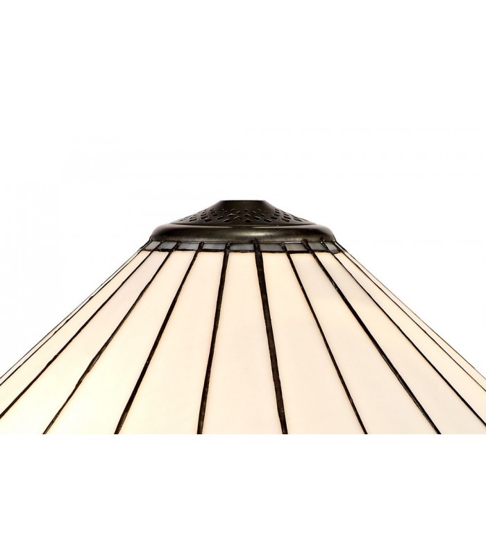 3 Light Semi Flush Ceiling E27 With 40cm Tiffany Shade, Grey, Crystal, Aged Antique Brass - 7