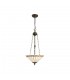 3 Light Uplighter Ceiling Pendant E27 With 40cm Tiffany Shade, Grey, Crystal, Aged Antique Brass - 1