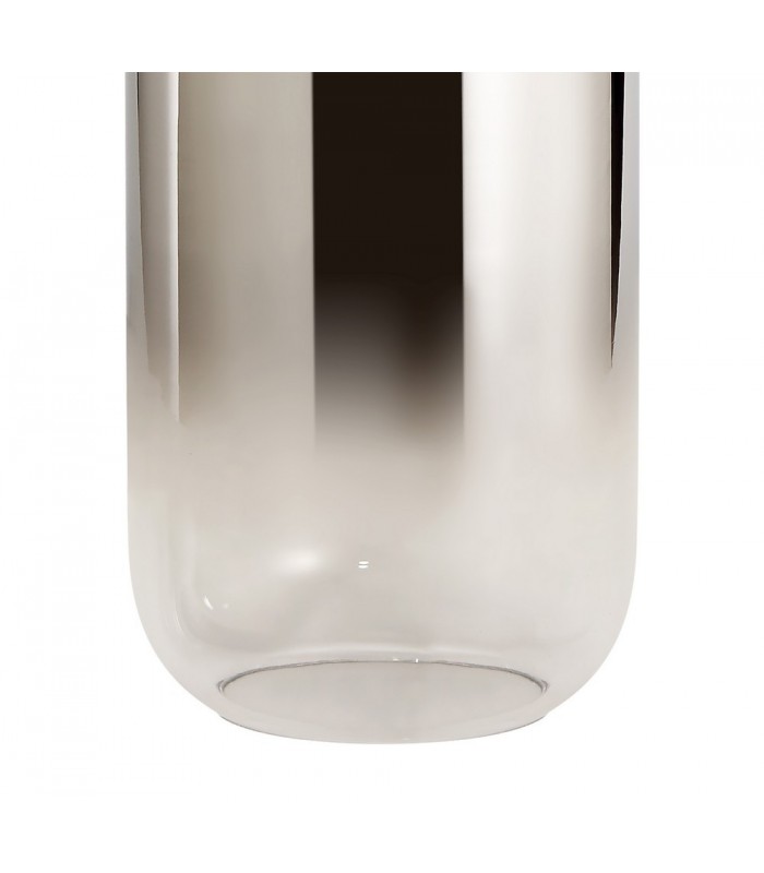 1 Light Ceiling Pendant E27 With 30cm Cylinder Glass, Polished Nickel, Matt Black, Smoked, Clear - 11